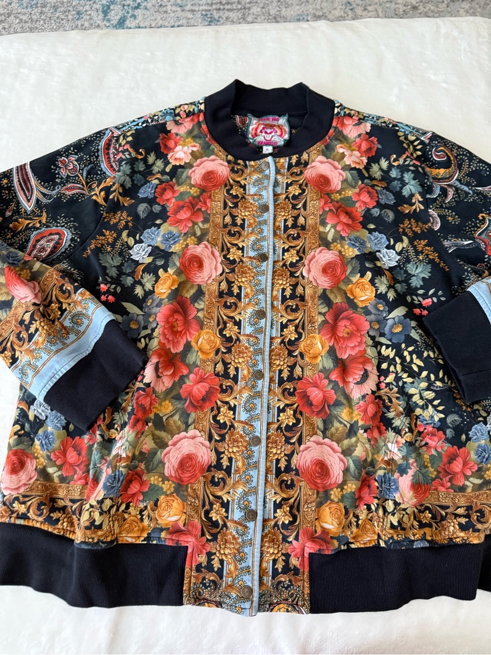 Johnny Was Leto French Terry Bomber Jacket Sz XL D86